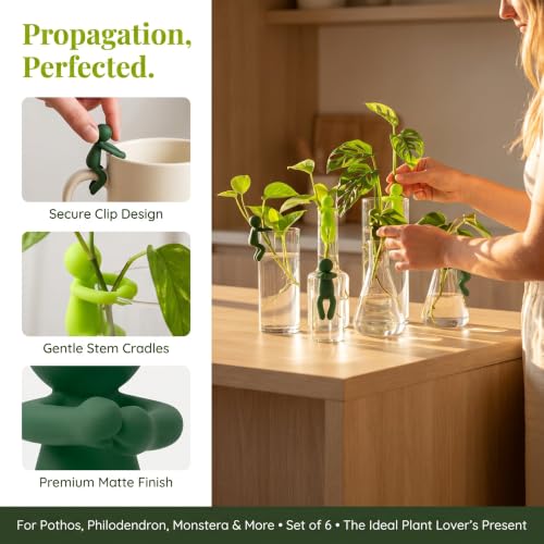 Plant Propagation Buddy, 6pcs Plant Cutting Holders for Stems, Sprouts, Shoots and Cuttings, Cute Plant Propagation Friends Support Clips for Vases, Glass Cups, Indoor Gardens, Plant Lover Gifts