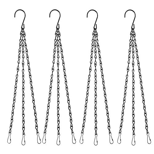 4PCS Black Metal Hanging Chains 3 Point Holder Anti-Rust