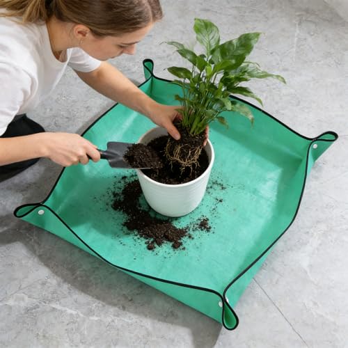 3pcs Repotting Mat for Indoor Plants Transplanting and Potting Mix Mess Control, Suitable for Indoor/Outdoor Use, Gardening, Repotting, 30" X 39.3" - size: Large