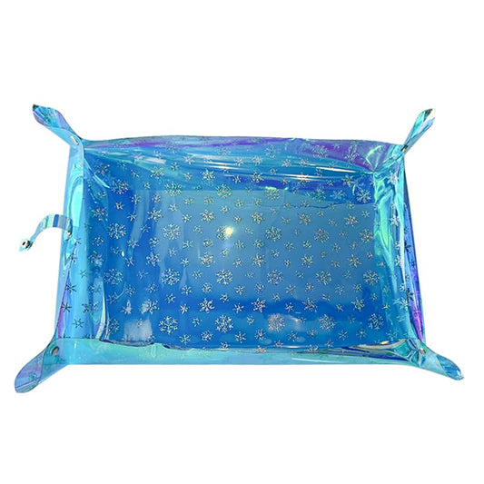 Kasepie Plant Repotting Mat, PVC, Foldable and Waterproof, Holographic Blue with Snowflake Design, 19 x 27 Inch (Blue+Snowflake) - color: Blue+snowflake