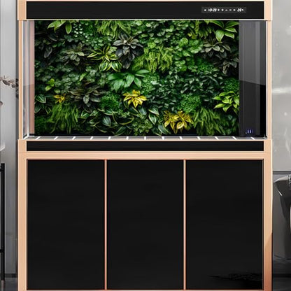 2 Packs Rock Wall Reptile Tank Background Lush Green Tropical Leaves Aquarium Background Nature's Embrace Tropical Green Plants Fish Tank Backgrounds Moss Wall Reptile Enclosure Backgrounds 36x20in - color: Green, size: 36(W)x20(H)in