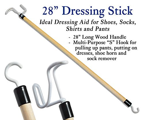 RMS Premium 7-Piece Hip & Knee Kit with Short & Long Reacher Grabbers | 19” & 32” Reachers, Leg Lifter, Sock Aid, Dressing Stick, Bath Sponge & Shoe Horn – Long Term Orthopedic Aids - size: 7 Piece Set, style: Premium