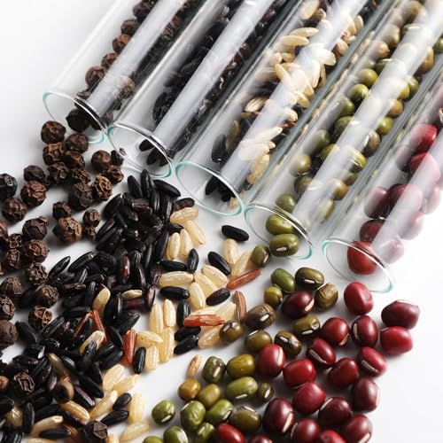 Thyle Glass Test Tubes with Cork Clear Stoppers Round Bottom Lab Test Alcohol Tampons Glass Tubes Container Vials for Plants Scientific Experiments Candy Storage Party Favors (50pcs,15 * 100mm/13ml) - size: 15*100mm/13ml