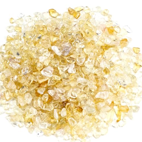 Cherry Tree Collection 1/2 lb Polished Citrine Gemstone Chips | Natural Stone Pieces for Jewelry Making, Resin Crafts, Plants, Succulents, Aquariums, Meditation, Chakra Décor and Displays. - color: Citrine