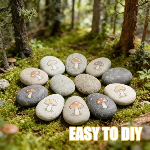 4LB Large Rocks for Painting, 1-2 Inch Natural River Rocks, Decorative Stones for Fish Tank Aquarium Fountain Garden Arts Crafting - size: 1-2 Inch