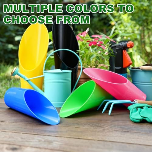 M METERXITY 6-Pack Bonsai Soil Scoops, Plastic Garden Soil Scoops Bucket Shovel Potting Scoopers for Transplanting/Flower Planting/Plant Succulent, Colorful Small Gardening Tools [Blue] - color: Blue