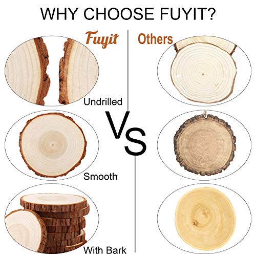 Fuyit Large Unfinished Wood Slices, Natural Wooden Discs with Barks | 8pcs 5.5-6 inch Rounds, Rustic Centerpiece Base, Wedding & Table decor, Painting & Lettering DIY Crafts - size: 5.5-6 Inches
