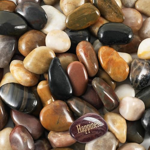 SIDONG 5 lbs Mixed River Rocks, 1.2-2 Inches Highly Polished Pebbles for Indoor Plants, Aquarium Rocks Used in Fish Tank, Decorative Stones for Plants, Vases, Home Décor, Crafting, Garden Landscaping - color: Mixed, size: 5 lbs,1.2-2inch