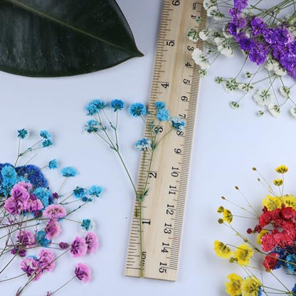 9 Mixed Color 90 Branches Babys Breath Flowers Set,Real Gypsophila Natural Dried Pressed Flowers,for Resin Candle Crafts Scrapbooking Bookmark DIY Nails Jewelry , Plant Herbarium +1 Tweezers - size: 90pcs