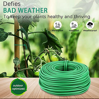 YDSL 100 Feet Soft Tie for Plants, Green Twist Garden Ties Gardening Supplies for Supporting Climbing Plants, Tomatoes, Vegetables, (Diameter - 2.5MM) - size: 100feet