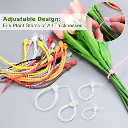 M METERXITY 24-Pack Adjustable Plant Ties, 4.7/5.9/6.7/8.2 Inch Silicone Flexible Multi-Function Garden Twist Tie for Crafts/Gift Wrapping/Gardening Plants, Reusable Support Twine [Black] - color: Black