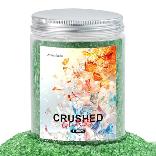 Dark Green Fine Crushed Glass for Resin Art & Crafts - color: Dark Green