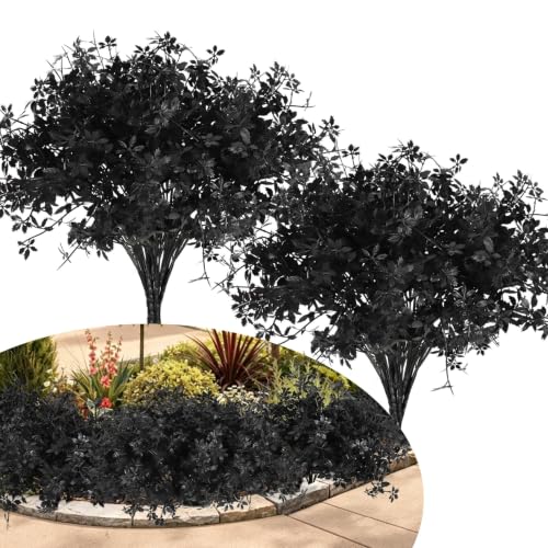 RECUTMS Black Maple Leaf Stems Fake Plastic Greenery Faux Branches Plants - color: Black Maple Leaf