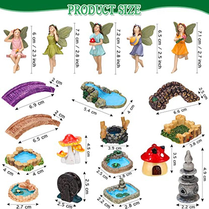 Unittype 19 Pcs Fairy Garden Accessories Outdoor Miniature Fairy Figurine - style: Fairy
