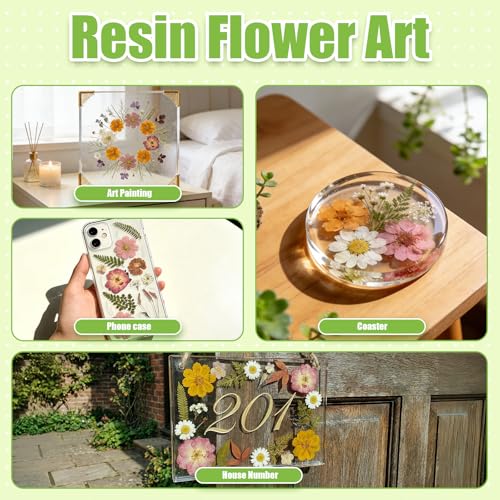 110Pcs Pressed Dried Flowers and Leaves for Resin - color: Boho Pressed Flowers