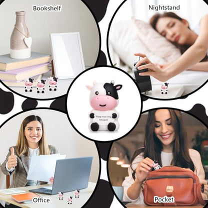 Gejoy 25 Pcs Mini Rubber Cow Toys Positive Mini Cows Figures | Tiny Figurines to Hide, Cow Gifts with Motivational Quote, Birthday Encouragement Gifts for Coworker Desk Decor - style: Cow