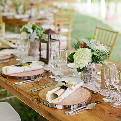 Sancodee 8 Pcs Large Unfinished Wood Slices, 8-9 Inches Wood Slabs for Centerpieces Natural Wooden Circle, DIY Wood Centerpieces for Tables Wedding Party Door Sign Decor - size: 8" - 9"
