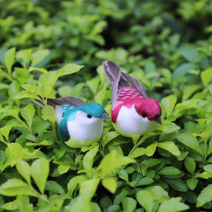 12pcs Artificial Birds Clip on Birds for Crafts Decorative Christmas Tree Ornaments Yard Patio Wreath Designs Flower Floral Arrangements Garden Home Decor (Clip Birds)