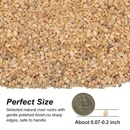Beige River Rocks, Landscaping Pebbles, Succulent & Cactus Gravel - color: Beige, size: 10 Pounds