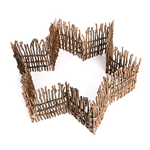 12 Pcs Plastics Wooden Corral Fence Toys Horse Panel Accessories Playset Farm Figures Barn Animal Figurines for Toddlers Kids Preschool Educational Christmas Gift Decoration Set - style: 12 Pcs Fences