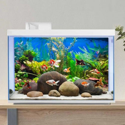 30x18 in Aquatic Plant Aquarium Backdrop Riverbed Fish Tank Background | AWERT Lush Underwater Green Plants Lake Landscape Vinyl Aquarium Background - size: 30x18in/75x45cm