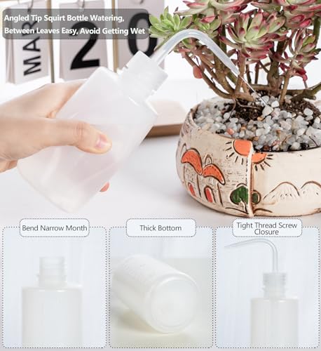 Melphoe Tattoo Wash Bottle Squeeze, 2Pcs 250ml Water Squirt Bottle Succulent Watering, Safety Rinse Watering Tools, Tattoo Supplies, Irrigation Sprinkling Can Wash Plant (White) - color: White, size: 8.5 Ounces