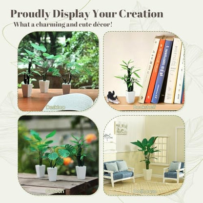 iLAND Crafts for Teens Girls Adult Women DIY Miniature Plants Craft Kits for Beginners Crafting Kits for Teens 14-16 Girls Mini Décor 1/12 Scale Accessories Making Set Crafty Gift Small