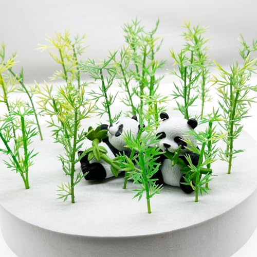 Woohome Model Miniature Bamboo Trees, Green Plastic Bamboo Trees for Building Model, Home Miniature Landscape Landform Diorama Project, 100 PCS, 2.36’’ and 3.15’’ - color: 100pcs 8cm