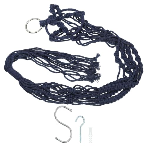 PATIKIL Macrame Hanging Planter, 35 Inch Handmade Hanging Plant Holders Flower Pot Hanger Flower Pot Hanger for Indoor Outdoor Decor, Navy Blue - color: Navy Blue