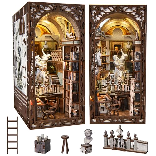 MiniCity Bernini Workshop DIY Book Nook Kit, Bookshelf Insert with LED - color: Bernini's Sculpture Workshop