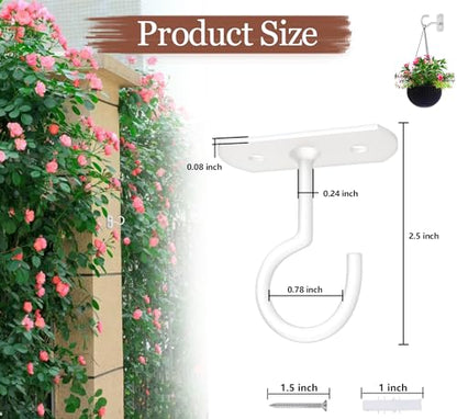 20Pack Ceiling Hooks Bulk for Hanging Plants 2.5in White - color: White, size: 2.5In 20Pack