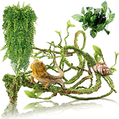 Hamiledyi Fake Reptile Plants for Terrarium Bendable Snake Climbing Vine - size: 3 PCS - Style 1