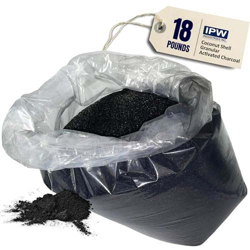 IPW Industries Bulk Activated Carbon - Coconut Shell Granular Activated Charcoal (GAC) for Water Filtration - Replacement Media for Pre and Post Carbon Water Filters (18 lbs) - size: 18 lbs