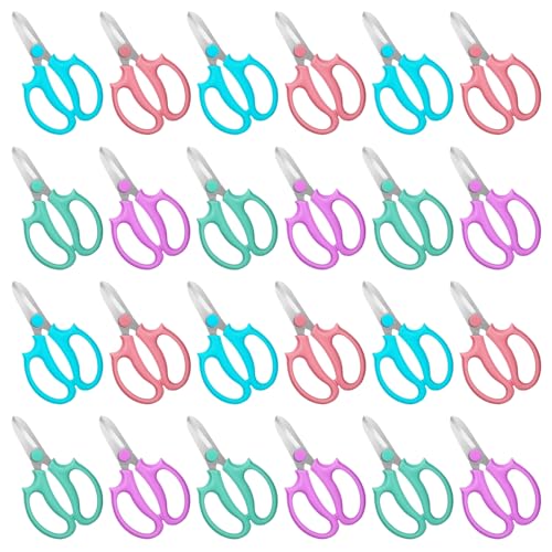 24 Pcs Flower Scissors Stainless Steel Floral Shears Floral Scissors for Fresh Flower Shears for Yard Gardening Plants Hedge Flowers Cutting Secateurs Flowers Arrangement