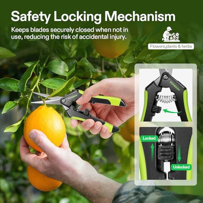 VIVOSUN 6.5 Inch Garden Scissors, Black Pruning Shears for Plants, 2-Pack - style: Black Straight Blade