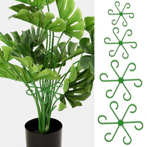 Augshy 20 Pcs Plant Stem Support, Green Plastic Monstera Plant Support