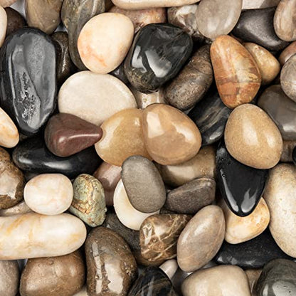 11lbs Mix Natural River Rocks, High-Polished Pebbles for Plants Garden, 1-2 inch Decorative Mix Stones, Ideal for Fish Tank, Vases, Crafting, Home Decor and Garden Landscaping Rocks,Mix - size: 11 Pounds, style: Mixed