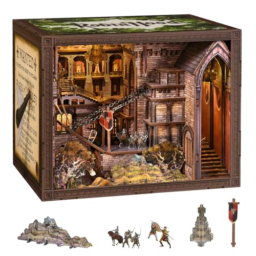 MiniCity Robin Hood Escape DIY Book Nook Kit, 3D Wooden Puzzle with LED - color: Robin Hood