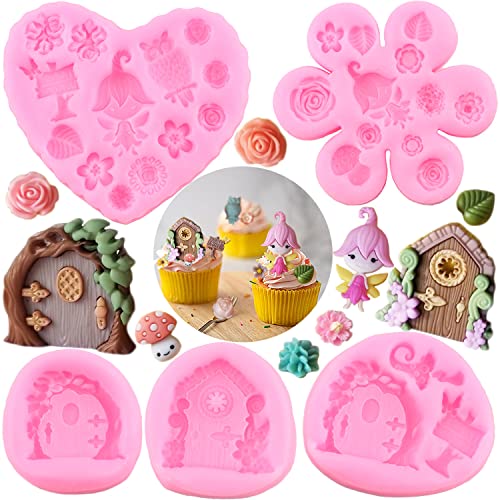 ZiXiang Fairy Garden Fairy Gnome Home Door Window Silicone Molds Set Of 5 - color: Style A