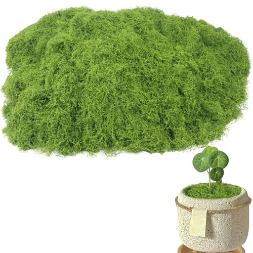 FAICOIA Fake Moss for Crafts 5.5OZ Faux Moss for Plants Indoor Artificial Green Moss for Decorating Faux Grass for Planters Crafts DIY Table Centerpieces Fairy Garden Floral Wedding Decor 150g