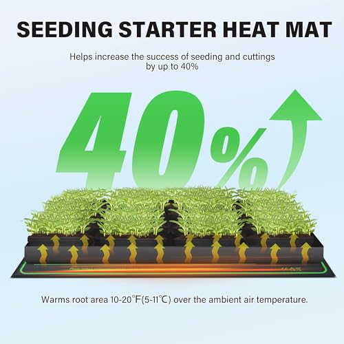 iPower Durable Waterproof Seedling Heat Mat Warm Hydroponic Pad for Efficient Seed Starting, Greenhouse Use, and Germination, 10" x 20", Black - size: 10" x 20", style: 2 Pack