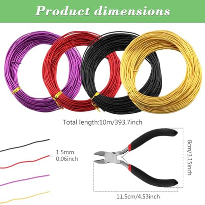Bonsai Wire for Bonzai Trees,1.5mm x 10m/roll Aluminum Bonsai-Training Wires with Hand Plier Cutter,Adjustable Easy to Bend Anodized-Wires for Bonsai-Tree Training DIY Tools(4roll) - color: 4roll