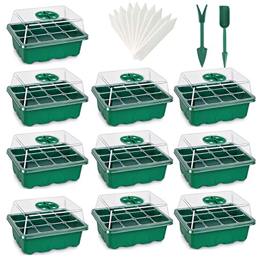 UWIOFF 12-Pack Seed Starter Trays, 144 Cells Seed Starting Tray