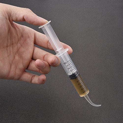 TecUnite 8 Pcs Syringe Dental Irrigation Syringe with Curved Tip | 12cc Disposable Wisdom Teeth Cleaning, Tonsil Stone Removal, Oral Mouth Liquid Measurement, Clear Graduated Marks - style: With Measurement