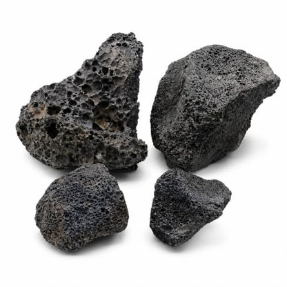 2–3.1 Inches Natural Black Lava Rocks, 4PCS Small Aquarium Rocks for Aquascaping, Fish Tank Decor, Nano Tanks, Terrariums & Reptile Enclosures (Small 2–3.1 in) - size: Small 2–3.1 in