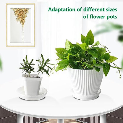 RooTrimmer 10 Pack Plant Saucer 7 Inch Clear Plant Trays for Pots Thickened Transparent Plant Saucer Tray Indoor and Outdoor Pot Saucer - size: 7 inch
