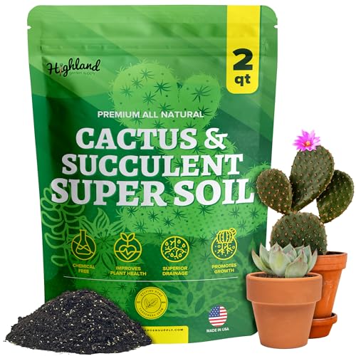 Cactus Soil Potting Mix Succulent Soil Potting Mix for Succulents with Mycorrhizae Indoor Cactus Blend with Mycorrhizal Fungi for Indoor Plants Well Draining Gritty