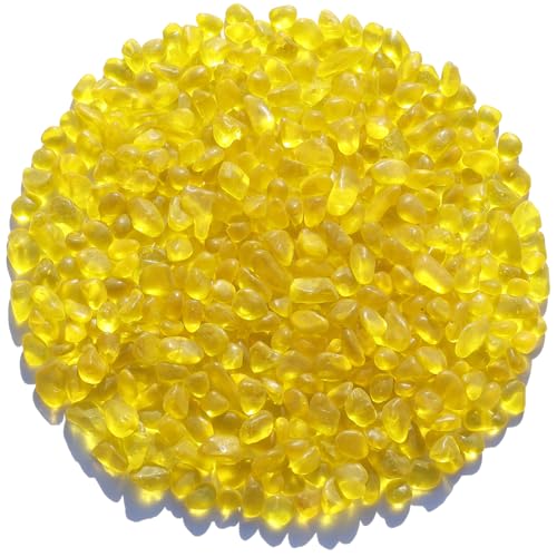 QYGL Sea Glass Stones - 0.55LB Yellow Frosted Glass Pebbles Gemstones - color: Yellow