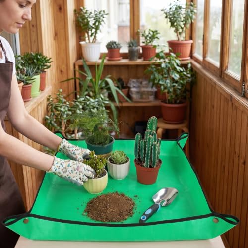 Potting Mat,Repotting Mat for Indoor Plants,Waterproof Plant Potting Tray, Portable Gardening Mat for Succulents Soil Mess Control,39.4x39.4in - size: 39.4x39.4in