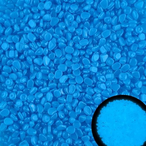 1000pc Glow in The Dark Blue Stones Blue Rocks for Garden Luminous Pebbles Glow Stones Glowing Rocks Outdoor Luminous Stone for Fish Tank Garden Patio Aquarium Walkway Driveway,Blue - size: 1000, style: Blue
